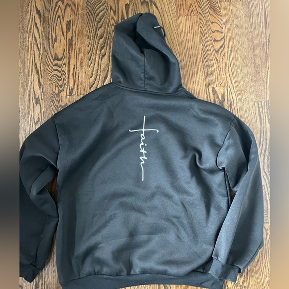 Christian Faith black unisex hoodie sweatshirt XL - Picture 2 of 7